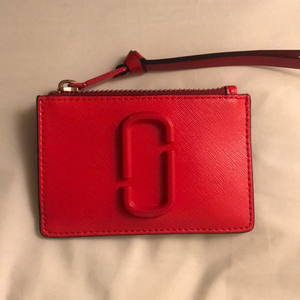 Marc Jacobs Red Snapshot Top Zip Multi Wallet